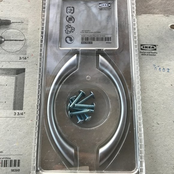 IKEA Tag Brushed Nickel Drawer Pulls Knobs SILVER Mikael Warnhammar - Picture 3 of 6